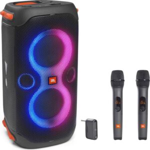 Karaokepaket #1: JBL 110, 2 mikrofoner, stativ och 2 discoljus