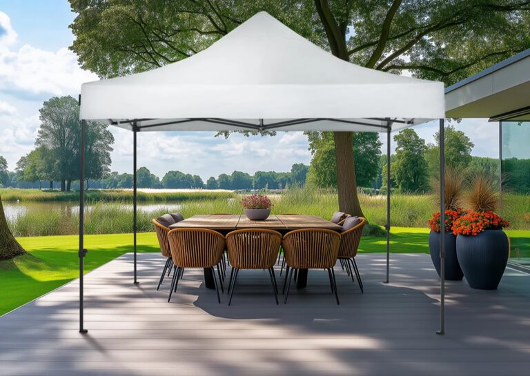 Festpaket S – tält 3×3 m, 1 bord, 6 stolar och ståbord