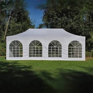 Snabbtält 4×8 m, vattentätt, inkl. väggar (40–65 gäster)